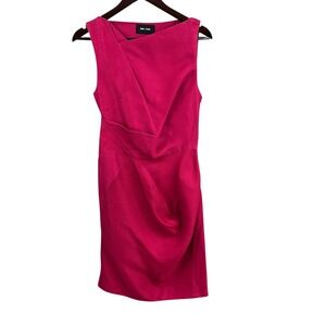 Sinha-Stanic Pink Sleeveless Silk Sheath Dress Asymmetrical Detail Size 8